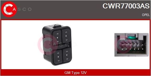 CASCO Bouton de lève-vitre CWR77003AS Opel COMBO Contacteur leve-vitre CASCO CWR77003AS