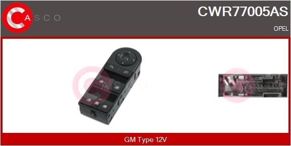 CASCO Bouton de lève-vitre CWR77005AS Opel COMBO Bouton de commande de lève-vitre CASCO CWR77005AS