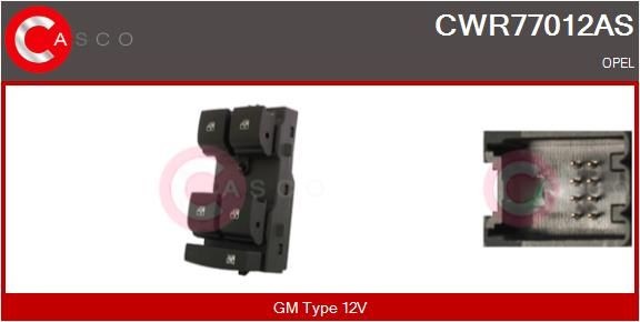Raam schakelaar CASCO CWR77012AS CASCO CWR77012AS Raam schakelaar OPEL MERIVA 2016