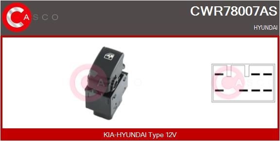 CASCO Bryter, vindusheis CWR78007AS CASCO CWR78007AS Vindusbryter Hyundai ix35 LM pris