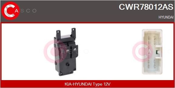 CASCO Bryter, vindusheis CWR78012AS Bryter vindusheis CASCO Hyundai i20 CWR78012AS