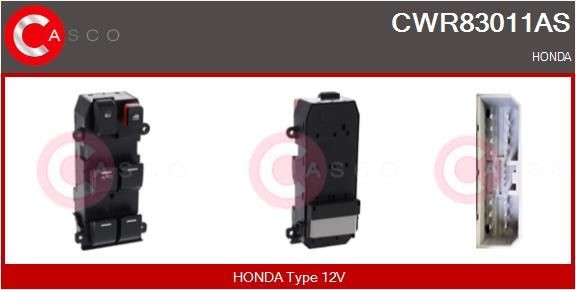 Slēdzis, Stikla pacēlājmehānisms CASCO CWR83011AS CASCO CWR83011AS Slēdzis stikla pacēlājmehānisms HONDA CR-V 2004