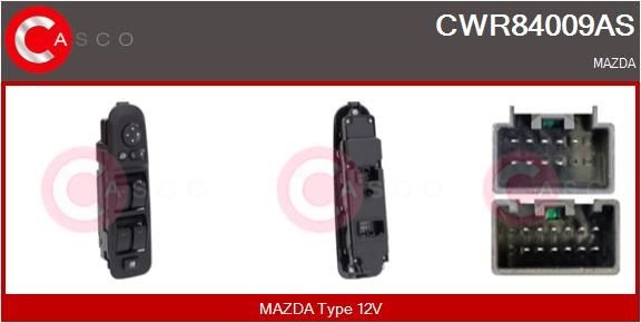 Lüliti, aknatõstuk CASCO CWR84009AS CASCO CWR84009AS Lüliti aknatõstuk MAZDA 6 2009