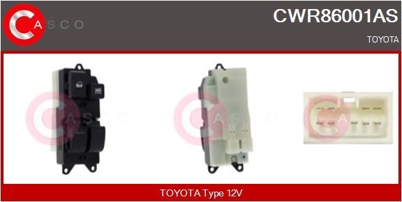CASCO Διακόπτης, γρύλος παραθύρου CWR86001AS CASCO CWR86001AS Διακόπτης παραθύρου Toyota MR2 SW20 τιμες
