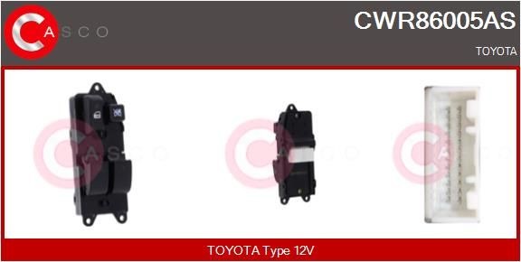 Bryter, vindusheis CASCO CWR86005AS CASCO CWR86005AS Bryter vindusheis TOYOTA COROLLA 2021