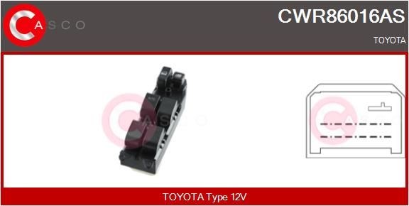 Brytare, fönsterhiss CASCO CWR86016AS CASCO CWR86016AS: Elhiss strömställare Toyota RAV 4 2020