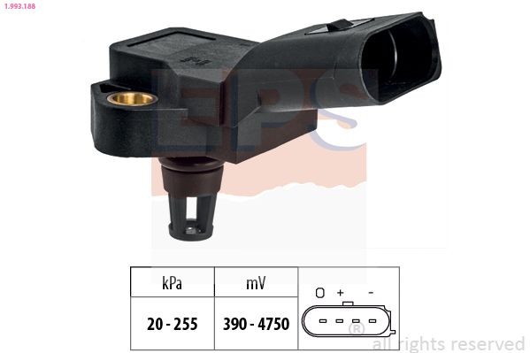 EPS Sensor, pressão de sobrealimentação 1.993.188 EPS Sensor pressão de sobrealimentação PEUGEOT 1.993.188