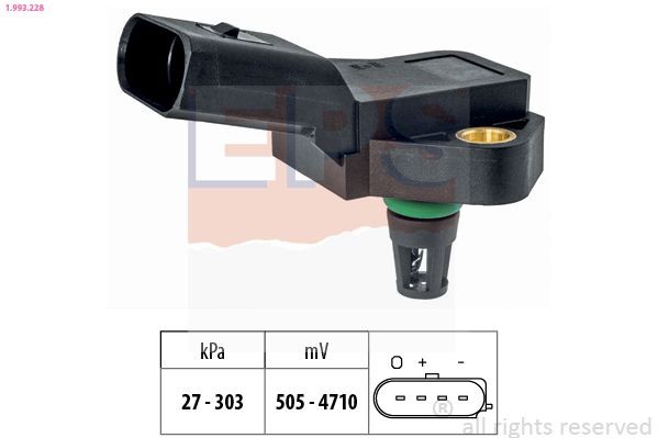 EPS Sensor, pressão de sobrealimentação 1.993.228 EPS Sensor de pressão do turbo PEUGEOT 1.993.228