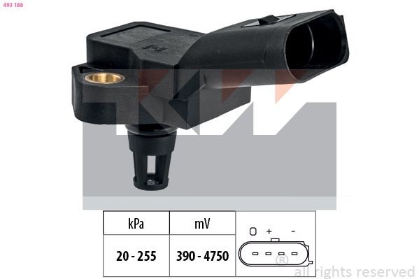 KW Laddtryckssensor 493 188 493 188 KW laddtryck sensor PEUGEOT 309