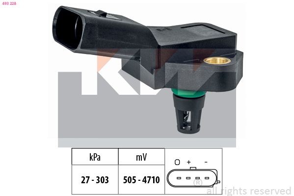 KW Snímač plniaceho tlaku 493 228 Snímač plniaceho tlaku KW Z4 493 228 lacné