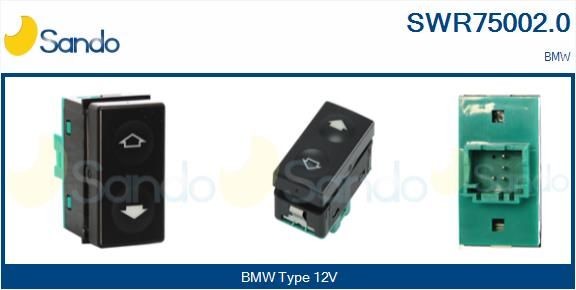 SANDO Slēdzis, Stikla pacēlājmehānisms SWR75002.0 SANDO SWR75002.0 Slēdzis stikla pacēlājmehānisms BMW E36 Cabrio cena