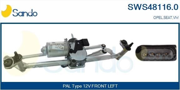 SANDO Vindusspyleranlegg SWS48116.0 SWS48116.0 Vindusviskermekanisme SEAT ALHAMBRA SANDO
