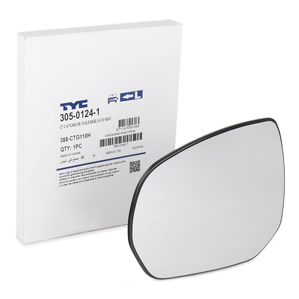 TYC Vetro specchio, specchio esterno 305-0124-1 TYC 305-0124-1 Vetro specchietto PEUGEOT 5008 originali