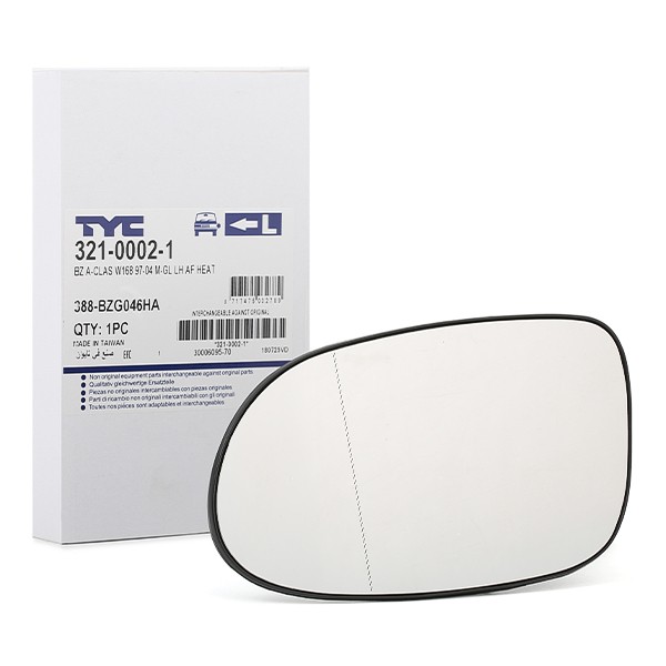Vetro specchio, specchio esterno TYC 321-0002-1 TYC 321-0002-1 Vetro specchio retrovisore MERCEDES-BENZ CLK 1999