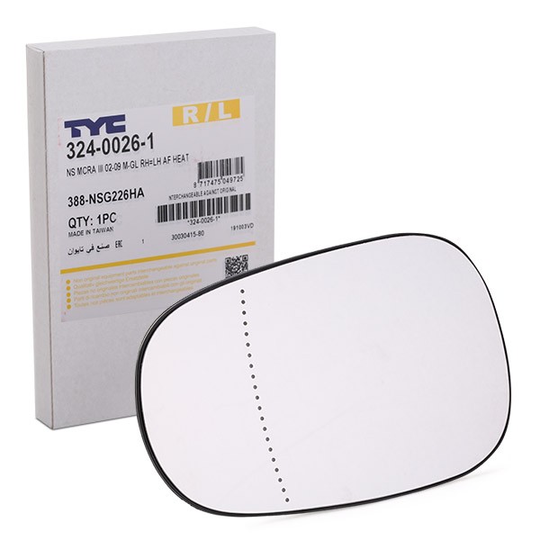 TYC Backspegelglas 324-0026-1 Backspegelglas Nissan R50 324-0026-1 TYC