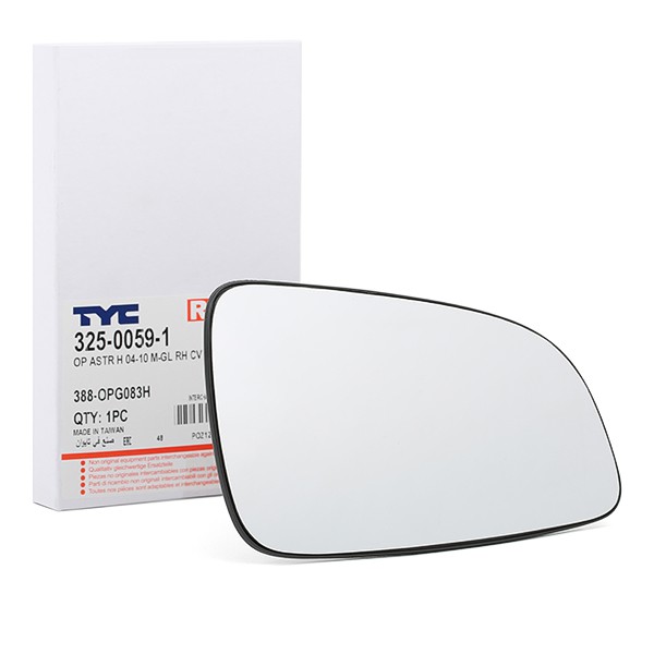 TYC Spiegelglas, buitenspiegel 325-0059-1 Spiegel, glas MG TYC 325-0059-1