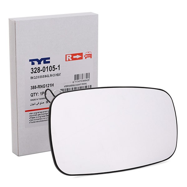 TYC Speilglass, ytterspeil 328-0105-1 TYC 328-0105-1 Sidespeilglass Symbol / Thalia III (L8) billige