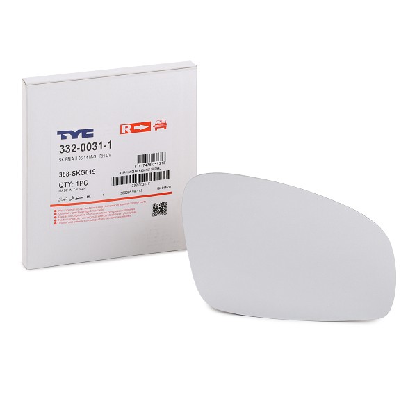 Κρύσταλλο καθρέφτη, εξωτ. καθρέφτης TYC 332-0031-1 TYC 332-0031-1: Καθρέπτης Škoda ROOMSTER 2007