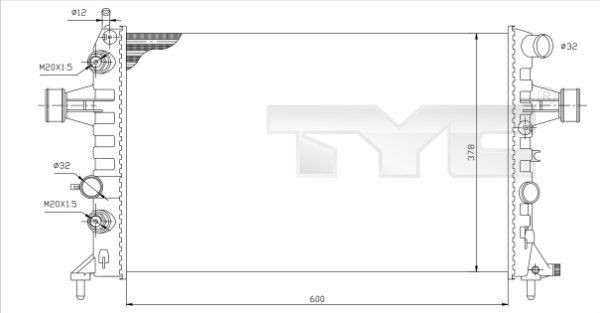 TYC Kühler, Motorkühlung 725-0006 725-0006 Wasserkühler TYC MINI Kosten