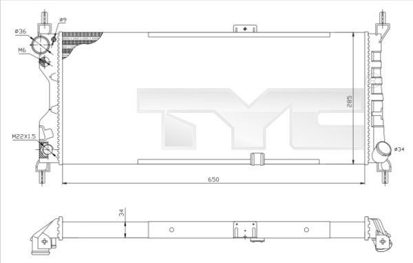 TYC Radiateur du moteur 725-0019-R 725-0019-R Radiateur de refroidissement moteur TYC OPEL INSIGNIA