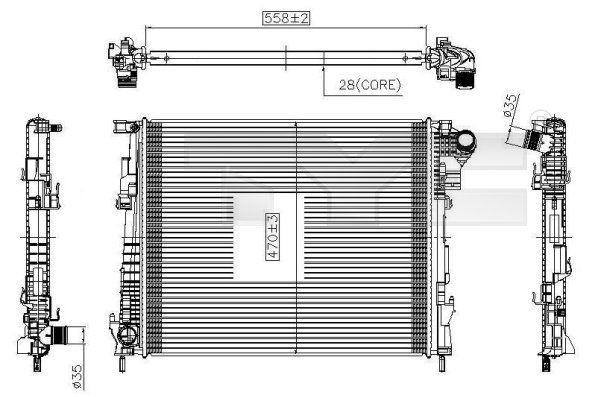 TYC Radiateur du moteur 725-0032 725-0032 Radiateur de refroidissement NISSAN 200 SX TYC