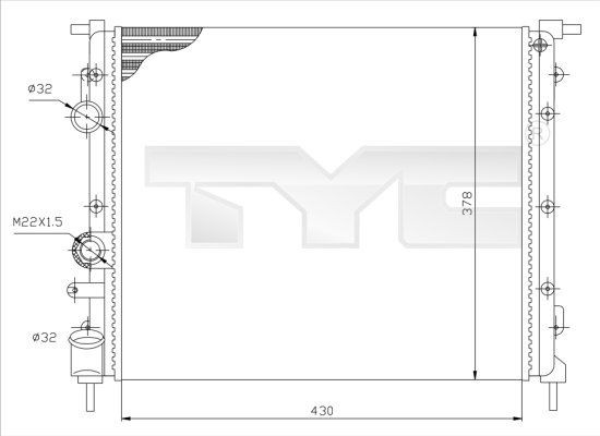 TYC Radiateur du moteur 728-0026 728-0026 Radiateur moteur NISSAN 200 SX TYC