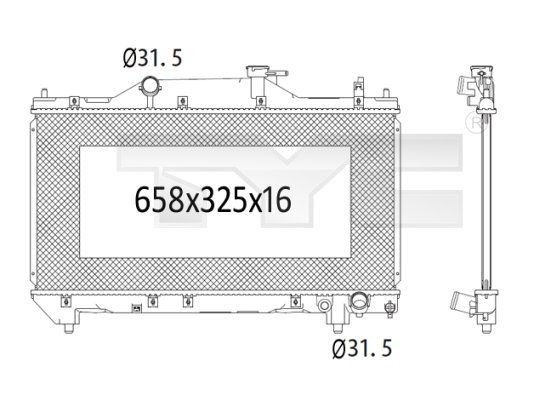 TYC Radiator, motorkjøling 736-1018 Radiator TYC Toyota VERSO 736-1018