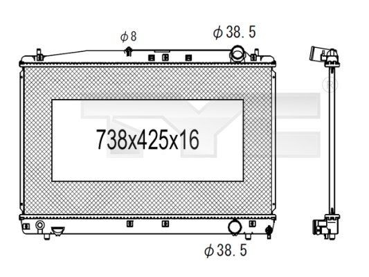 TYC Radiaator, mootorijahutus 736-1022 Mootori radiaator TYC Toyota MR 2 736-1022