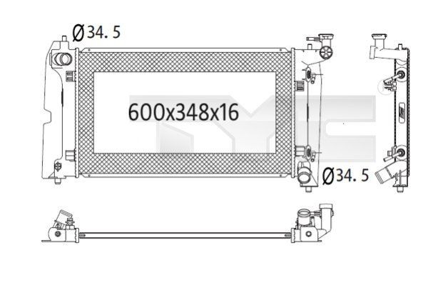 TYC Radiateur du moteur 736-1024 Radiateur de refroidissement moteur TYC AVENSIS 736-1024 pas cher
