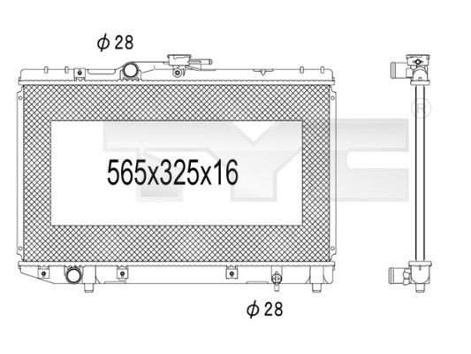 TYC Radiator, motorkjøling 736-1026 Radiator TYC VERSO 736-1026 billige