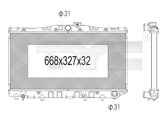 TYC Radiator, motorkjøling 736-1030 736-1030 Radiator TOYOTA VERSO TYC