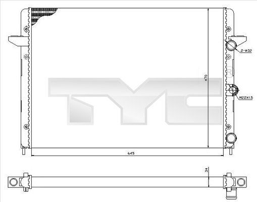 TYC Radiador, arrefecimento do motor 737-0005 Radiador TYC Ford KUGA 737-0005