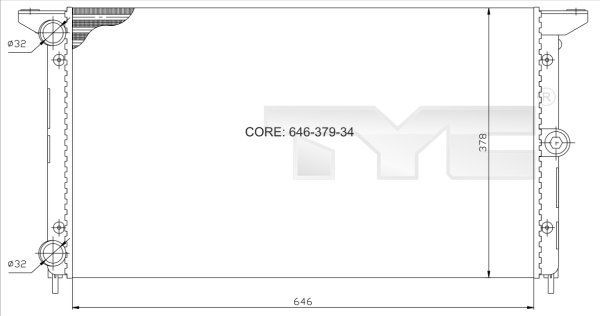 TYC Radiateur 737-0014 Volkswagen LUPO Radiateur van de motor TYC 737-0014