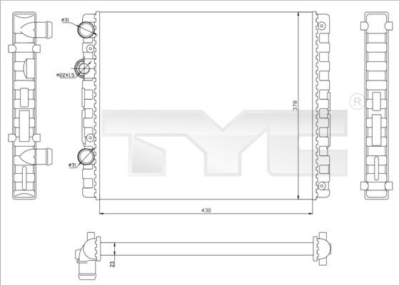 TYC Radiateur 737-0040 Koelmodule TYC LUPO 737-0040 goedkoop