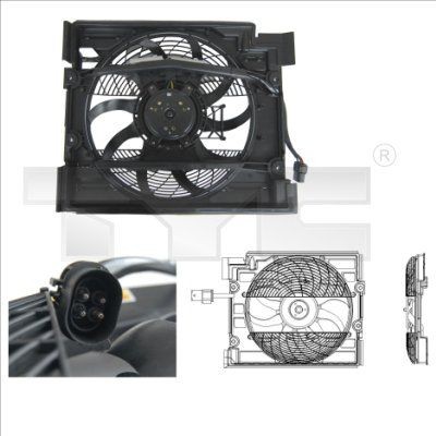 TYC Ventilátor chladenia motora 803-0006 Ventilátor chladiča TYC BMW Rad 5 803-0006