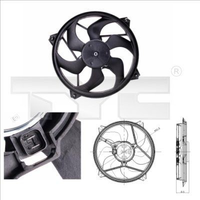 TYC Køleventilator 805-0001 805-0001 Køleventilator TYC PEUGEOT 406