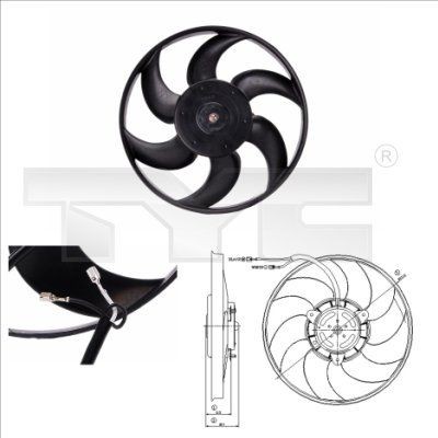 TYC Køleventilator 805-0004 805-0004 Køleventilator PEUGEOT 406 TYC
