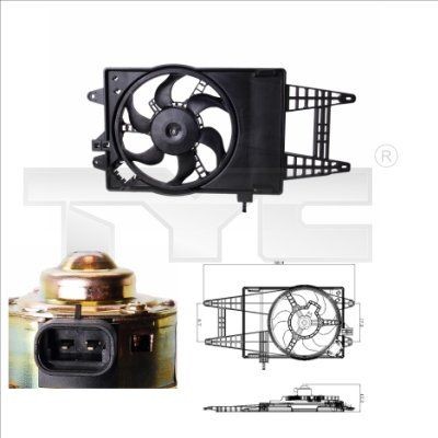 TYC Radiatora ventilators 809-0004 Radiatora ventilators TYC Fiat PUNTO 809-0004