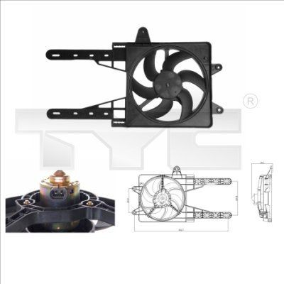 Kjølevifte TYC 809-0007 TYC 809-0007 Radiator kjølevifte LANCIA Y 1999