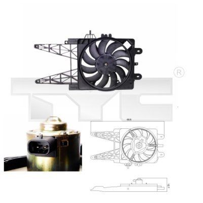 TYC Radiatora ventilators 809-0008 Radiatora ventilators TYC Fiat PUNTO 809-0008