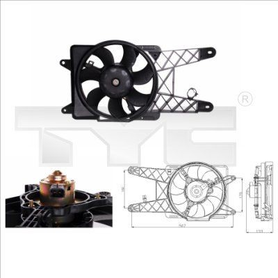 TYC Radiatora ventilators 809-0012 809-0012 Radiatora ventilators TYC FIAT PUNTO
