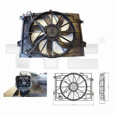 TYC Fan, radiator 817-0001 TYC 817-0001 Kia Optima Sportswagon cooling fan replacement