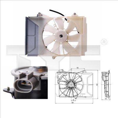 TYC Kjølevifte 836-0015 TYC 836-0015 Radiator kjølevifte TOYOTA Vios / Yaris II Sedan (XP9) billige