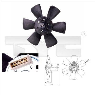 TYC Ventola radiatore 837-0008 TYC 837-0008 Ventola di raffreddamento Golf 1 Cabrio prezzo