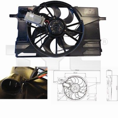 TYC Kjølevifte 838-0007 838-0007 Radiator kjølevifte VOLVO C70 TYC