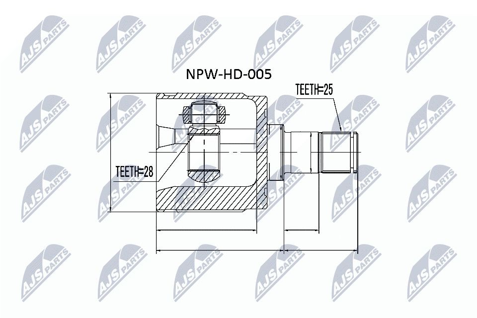 NTY Liigendlaager, veovõll NPW-HD-005 Pooltelje ots Honda GM NPW-HD-005 NTY
