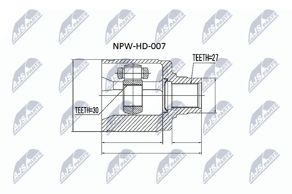 Ledsats, drivaxel NTY NPW-HD-007 NTY NPW-HD-007: Drivknut Honda ACCORD 2010
