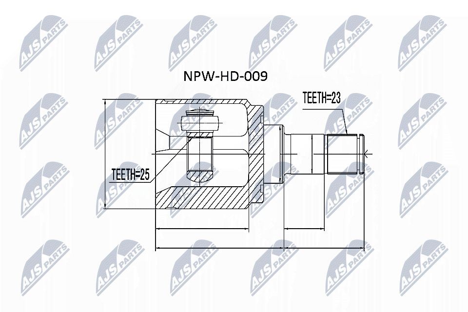 NTY Drivledd NPW-HD-009 Drivknute Honda CL NPW-HD-009 NTY