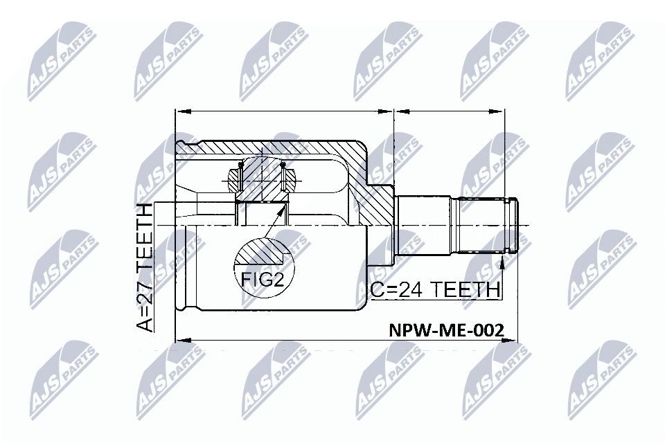 Ledsats, drivaxel NTY NPW-ME-002 NTY NPW-ME-002 Drivknut MERCEDES-BENZ S-klass 2003