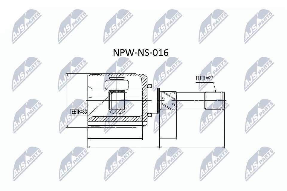 Ledsats, drivaxel NTY NPW-NS-016 NTY NPW-NS-016: Drivknut Renault KOLEOS 2015